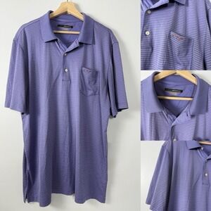Greg Norman Play‎ Dry Golf Polo Shirt Size XL Large Short Sleeve Purple Stripes
